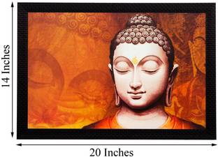 eCraftIndia Meditating Lord Buddha Canvas 14 Inch x 20 Inch Painting