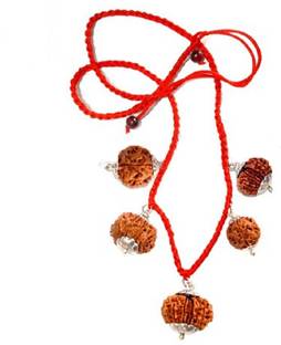 Navkaar Creation Rudraksha Combination For Protection Shield 3,8,9,10,11 Mukhi Java Certified Silver