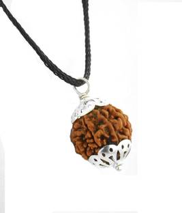 SHIVOHAM 6 Mukhi Silver Cap Certified Rudraksha. Silver