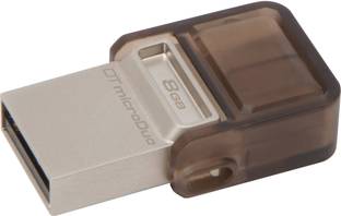 KINGSTON DataTraveler Micro Duo OTG 8 GB Compatible with Netbook, Desktop Computer, Mobile, Tablet, Laptop USB 2.0 Plastic Case