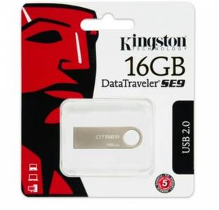 KINGSTON Data Traveler SE9 16 GB Pen Drive Compatible with Desktop Computer, Tablet, Laptop USB 2.0 Metal Case