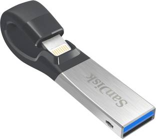 SanDisk iXPAND FLASH DRIVE FOR IPHONE, IPAD and computers 128 GB Pen Drive Compatible with Desktop Computer, Laptop USB 3.0 Rubber, Metal Case