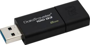 KINGSTON Data Traveler 100 G3 8 GB Pen Drive Compatible with Desktop Computer, Laptop USB 2.0 Plastic Case