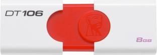 KINGSTON Data Traveler 106 8 GB Pen Drive Compatible with Desktop Computer, Laptop USB 2.0 Plastic Case