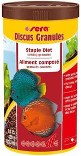 Sera Discus Granules 480g/1000ml | Staple Diet Sinking Granules With Garlic & Prebiotic Effect For Lively, Fertile Discus | 0.48 kg Dry Young Fish Food