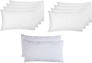PUMPUM Polyester Fibre Sleeping Pillow Pack of 10 Solid Plain