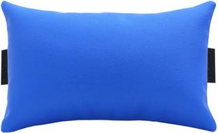 ACM Leather Cushion Pillow Head & Neck Rest Computer Chair Blue Cotton Solid Lumbar Pillow Pack of 1