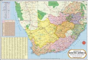 South Africa Map Paper Print