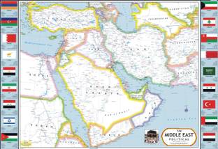 Middle East Map Paper Print