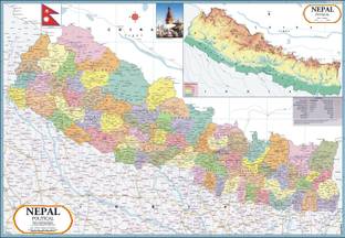 Nepal Map Paper Print