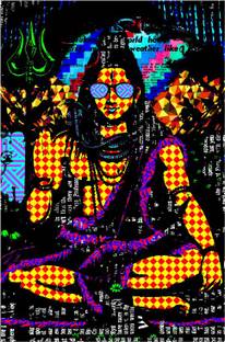 Psychedelic Shiva Trippy Poster Paper Print