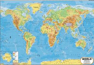 World Physical Map Paper Print