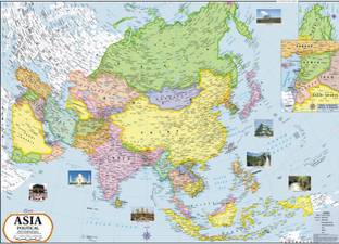 Asia Political Map Paper Print
