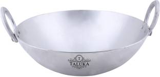 TALUKA (10.12" x 3.12" inches) Aluminium Kadhai Wok Capacity 2 Liter Size Kadhai 27 cm diameter 2 L capacity