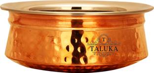 TALUKA (5.1 x 1.8" Inches) Round Hammered Copper Steel Serving Dish Capacity :- 300 ML Copper Handi 1 L