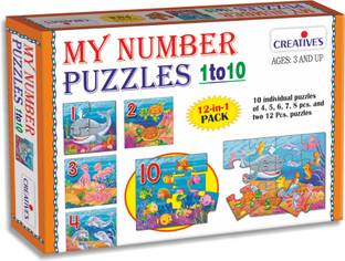 Creatives My Number Puzzles 1 to 10 (12 in 1 for ages 3 & above)