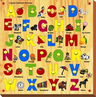 Kinder Creative Capital Alphabet Pictures with Knobs