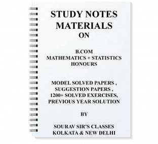 Study Material Notes On B.com Mathematics Honours With Solved Exercises , Model Paper, Suggestion Papers