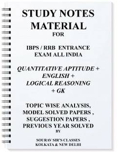 Study Notes Materials For Ibps Entrance Exam With Quantitative Aptitude, Reasoning , English, Gk