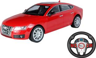 Toy House Officially Licensed 1:16 Audi A7 Rechargeable car with Gravity sensor steering Remote, Red
