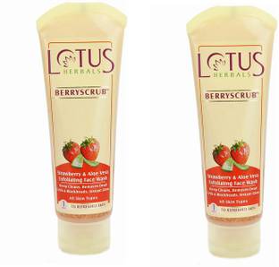 LOTUS Berry Scrub Strawberry & Aloe Vera Exfoliating  Face Wash