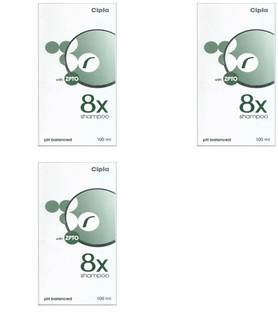 Cipla 8X Shampoo with ZPTO (3 Pack x 100)