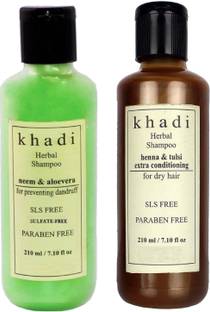 Khadi Herbal SLS, Sulfate & Paraben Free shampoo combo (420 ml)