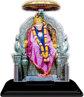 Awesome Creations Awesome Creations Sai Baba Wooden Car Dashboard Idol Decorative Showpiece  -  8.5 cm