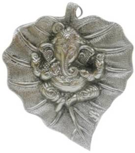 eCraftIndia Lord Ganesha on Leaf डेकोरेटिव शोपीस  -  17.78 cm