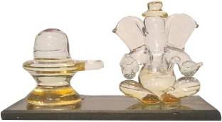 Mann Retails Ganesh ji with shivling on single base Decorative Showpiece  -  5.5 cm
