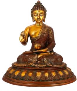 Collectible India Large Blessing Buddha statue Brass Sculpture Abhaya Idol Decorative Showpiece  -  40 cm