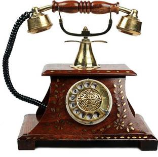 Handicraft Antique Operational Telephone In Royal Look Decorative Showpiece  -  23 cm