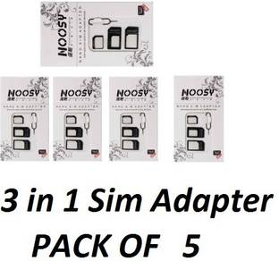 99Gems Pack of 5,, 3 in 1 Sim Adapter
