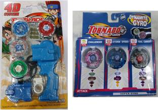 BEYBLADE 4D System Combo Metal Masters Fury With Handle Launcher & 3Pc Tornado Set