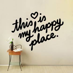 Decor Villa 78.74 cm Decor Villa My happy place Wall Sticker Large - Size (31 x 23) Inch Sticker