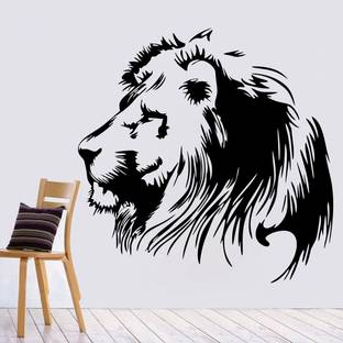 Sticker Hub 66 cm Lion Face Wall Decal Self Adhesive Sticker