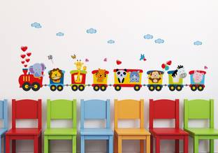 Aquire 125 cm Train Of Joy With All Animals In It & Love For Kids Sticker