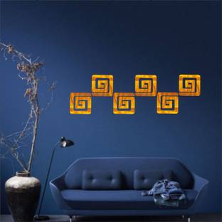 wall1ders 90 cm Wall1ders New Square Golden 3D Acrylic Mirror Wall Decor Sticker Sticker