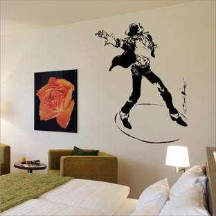 Decor Villa 50 cm Decor Villa Michael Jackson Wall Decal And Black Sticker Size-L 50*66 Self Adhesive Sticker