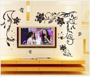 Oren Empower Creative Black Flower Art Wall Sticker