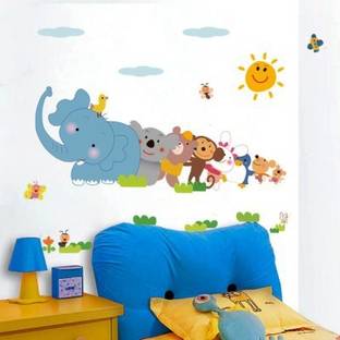 DECOR KAFE 100 cm Décor Kafe Animals Cartoon Wall Sticker Self Adhesive Sticker