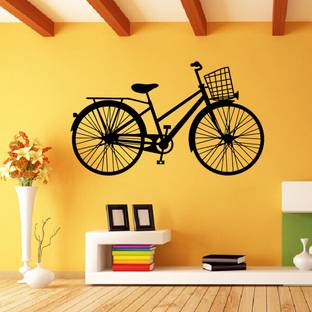 Decor Villa 43.18 cm Decor Villa Girl cycle Wall Sticker Medium - Size (29 x 17) Inch Sticker