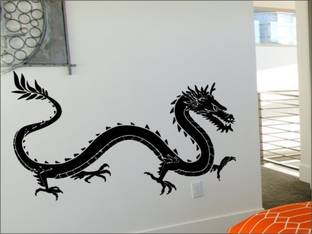 Decor Villa 86.36 cm Decor Villa Snack Dragon Wall Decal and Sticker Size-86*50 Cm Self Adhesive Sticker