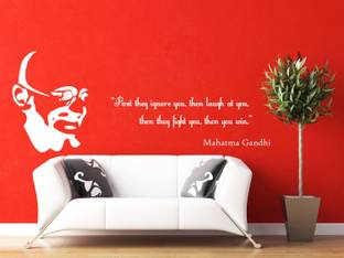 Creatick Studio 55.88 cm The Legend Gandhi Ji Wall Decal Self Adhesive Sticker