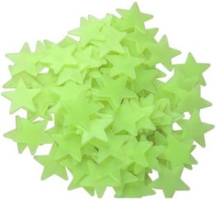 stickonn 3.8 cm Green Fluorescent Glow In The Dark Star Wall Glow in the Dark Sticker