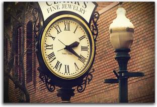 Artifa 40 cm Vintage street clock Wall/Door Sticker Self Adhesive Sticker