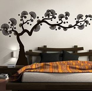 Asmi Collections 150 cm Black Bonsai Tree Removable Sticker