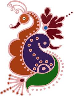 Asmi Collections 60 cm Beautiful Peacock Rangoli Sticker
