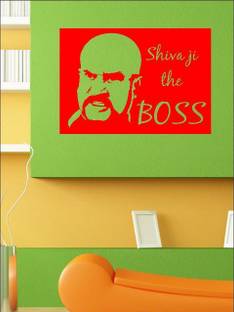 wall1ders 45.72 cm Shivaji The Boss Self Adhesive Sticker