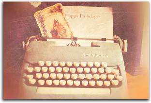 Artifa 40 cm Vintage typewriter old Wall/Door Sticker Self Adhesive Sticker